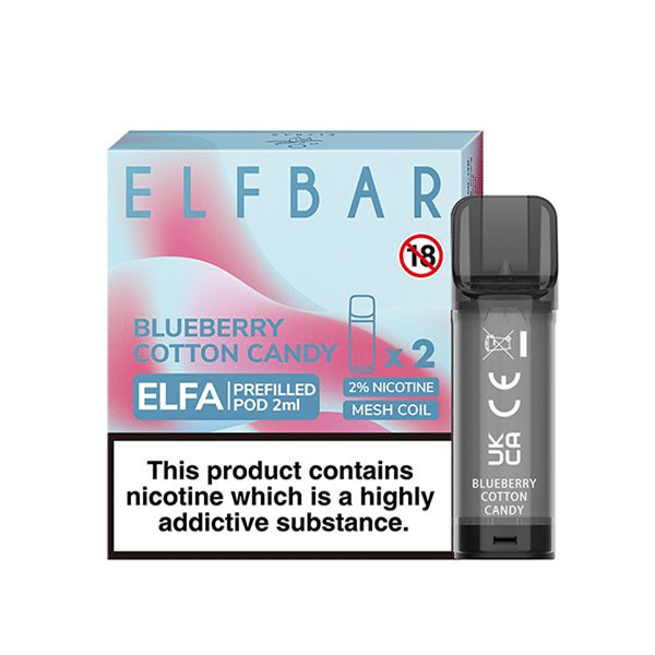 ELFA BLUEBERRY COTTON CANDY PREFILLED PODS - 2% NICOTINE