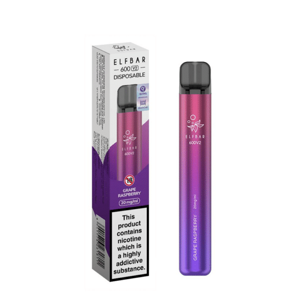 ELF BAR V2 GRAPE RASPBERRY - DISPOSABLE VAPE - 2% NICOTINE