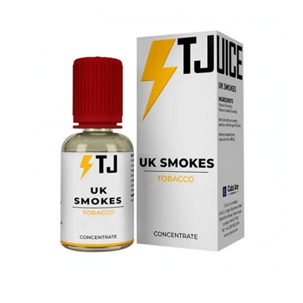 UK Smokes Concentrate 30ml T-Juice is a One Shot, E-Liquid concentrate flavouring.